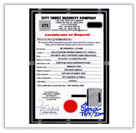 Faked deposit certificate